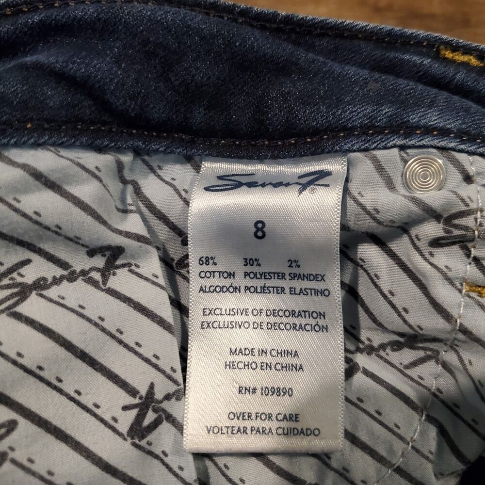 Seven 7 Women's Size 8 Raw Hem Jeans Blue - Picture 6 of 9